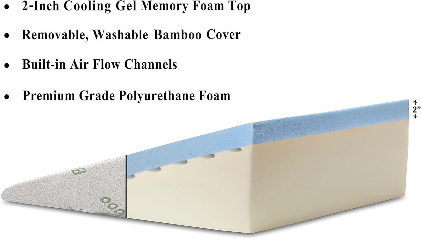 Memory Foam Top for Acid Reflux Relief | 26" x 25" x 7.5