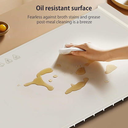 Extra Large Warming Mat for Food 32x15 in - Rollable Countertop Warmer, Off-White