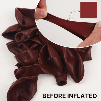 PartyWoo Maroon Balloons - 100 Pcs Dark Red Burgundy Balloon Arch Kit | 5-36 Inch Sizes for Events