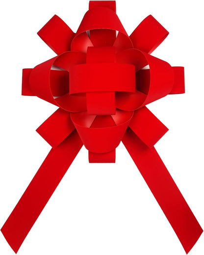 Skiennix 30" Giant Car Bow - Red Velvet, Weather Resistant & Non-Scratch Magnet Base (1 Pack)
