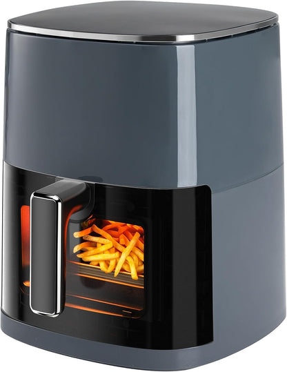 OLIXIS 6 Quart Air Fryer - 12-in-1 Multi-Function Cooking with Window | Grey Finish