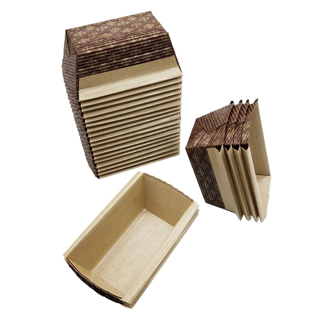 Mini Loaf Pan 25pk Italian Paper Bakers (25, 4 x 2 x 2)