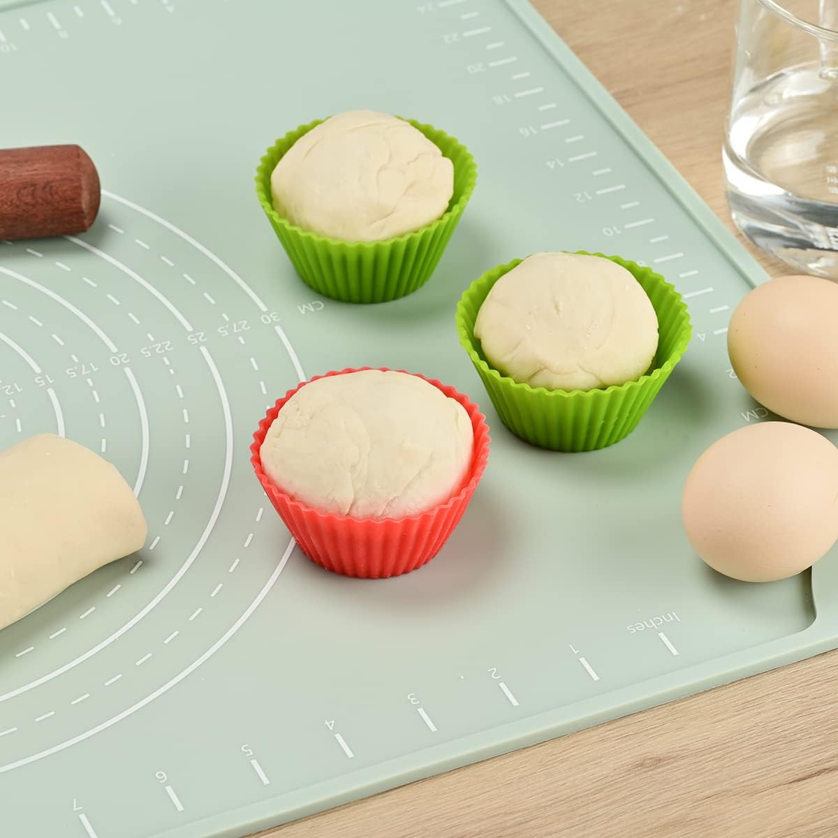 Skiennix Silicone Pastry Mat - Extra Thick Non-Stick Baking Mat | 24" x 16" Food Grade Dough Roller