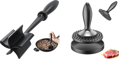 Skiennix Meat Chopper - Versatile Meat Tenderizer Tool for Effortless Cooking | Black Finish