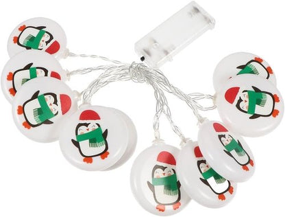 Ledmomo Christmas String Lights - 1.5M 10 LED Battery Operated Penguin Design for Indoor/Outdoor Decor