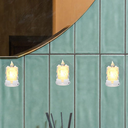 STOBAZA LED Candle Light Wall Hook - Secure Mounting with Transparent Suction Cups & Long Rod