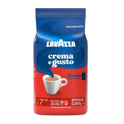 Lavazza Crema e Gusto Whole Bean Coffee - Medium Roast Arabica & Robusta Blend, 2.2 lb Bag