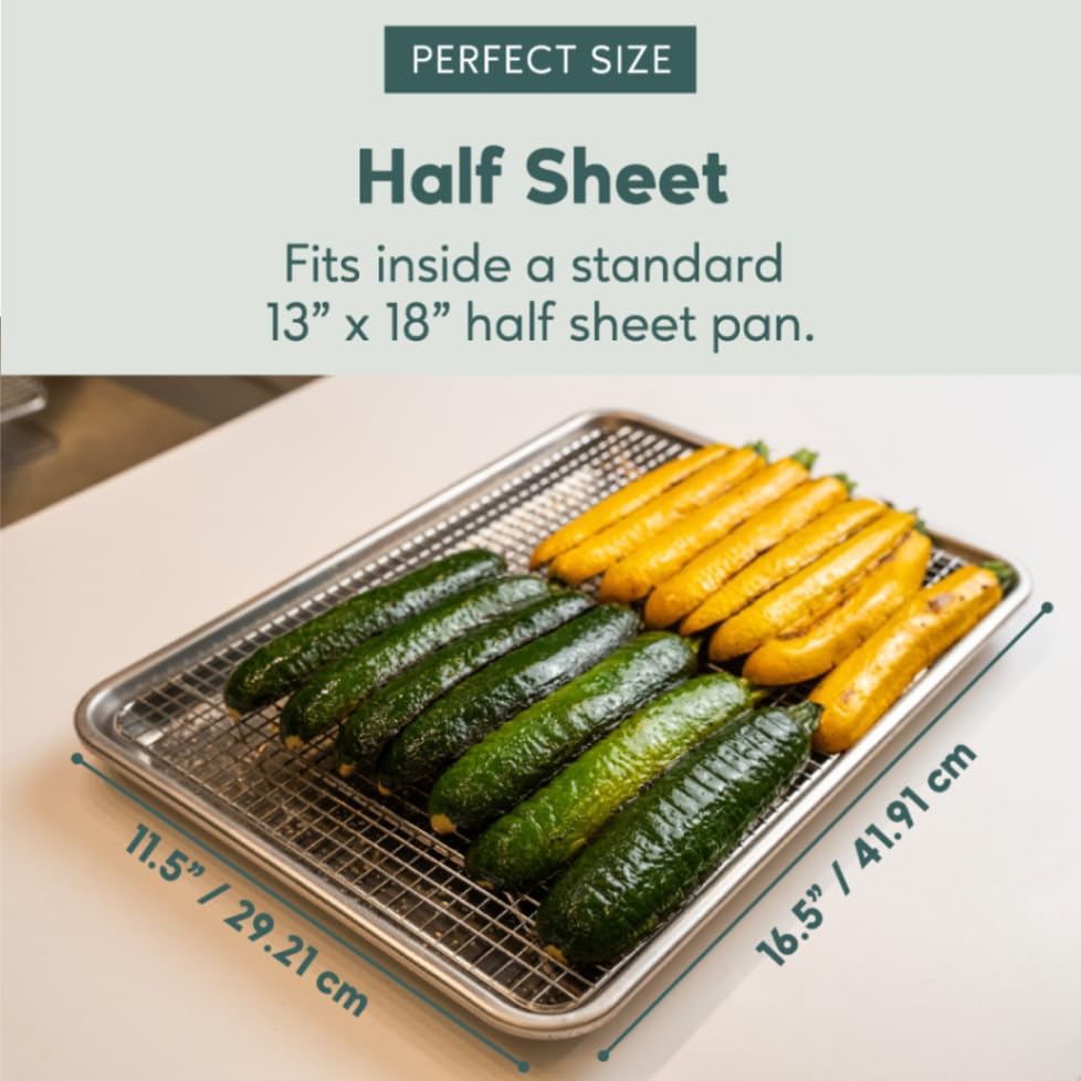 Ultra Cuisine Stainless Steel Cooling & Baking Rack Set - Heavy Duty, Oven & Dishwasher Safe - 11.5 x 16.5 Inch, Set of 2