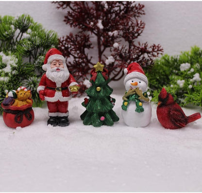 Skiennix Christmas Miniature Figurines - Small Resin Santa Claus Ornaments for Holiday Decor | Perfect for Winter Celebrations