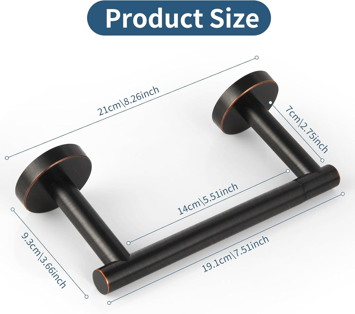 Newfun Toilet Paper Holder - Oil Rubbed Bronze | Adjustable Double Post Design | Wall Mount SUS 304 Stainless Steel