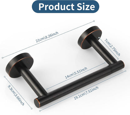 Newfun Toilet Paper Holder - Oil Rubbed Bronze | Adjustable Double Post Design | Wall Mount SUS 304 Stainless Steel