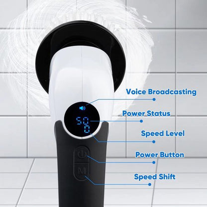 Electric Spin Scrubber, Cordless Cleaning Brush Power Shower Scrubber Long Handle Extendable Handheld Electric Scrubber for Bathroom Floor Tub Tile with 8 Replaceable Brush Heads & Hook