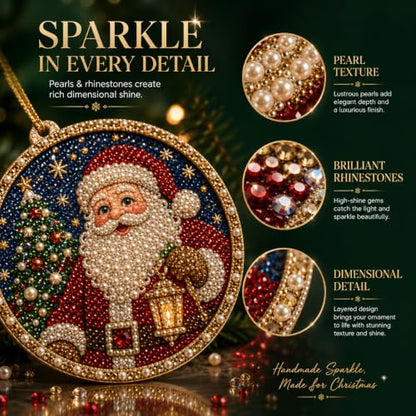 12pcs Christmas Diamond Painting Ornaments DIY Pearl Art Kits for Adults - Variation #a