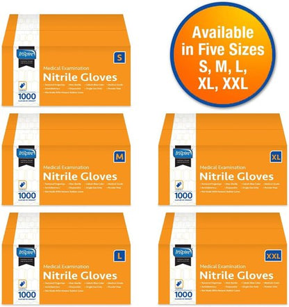 Inspire Nitrile Exam Gloves - Original Quality Stretch Cobalt Blue | Disposable Latex-Free | Size 4.5
