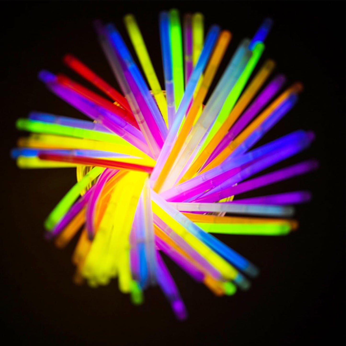 Skiennix Glow Sticks - 100PCS Bulk Party Pack for Halloween & Camping | 8” Glow Bracelets with Connectors