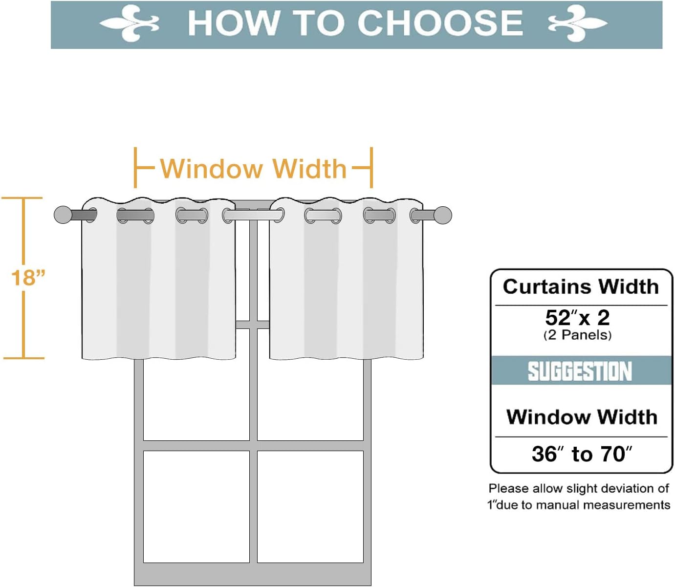 ChrisDowa Grommet Short Kitchen Valances - Thermal Insulated Room Darkening Curtains (Beige, 52 x 18 Inch)