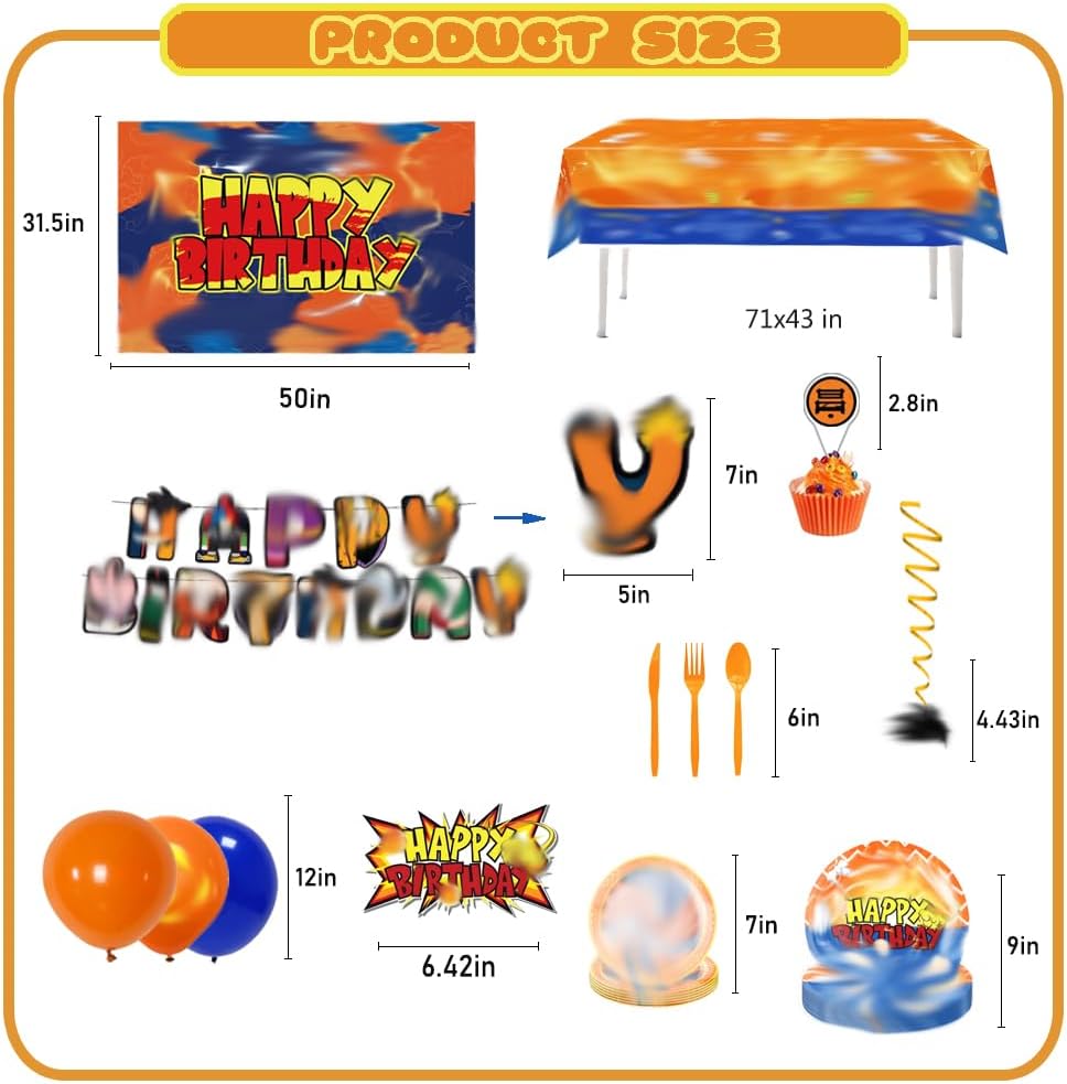 Cartoon Theme Birthday Party Supplies - Complete Decorations Set with Banner, Backdrop, Balloons & More