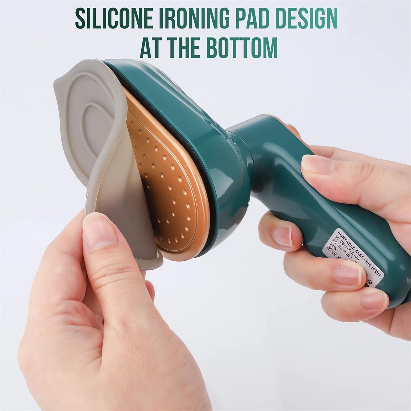 Skiennix Portable Steam Iron - 2023 Mini Travel Iron for Clothes | Foldable Handheld Design (Green)