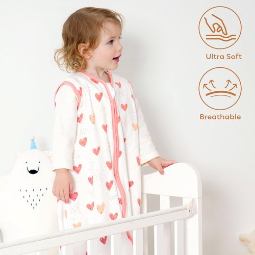 Yoofoss Baby Sleep Sack 18-24 Months Baby Wearable Blanket 100% Organic Cotton 2-Way Zipper TOG 0.5 Toddler Sleeping Sack, Lightweight Sleep Sacks for Babies
