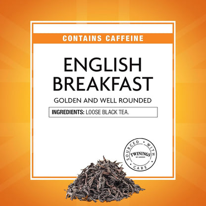 Twinings English Breakfast Loose Tea - Smooth & Robust Black Tea Leaves, 3.53 Oz Tin