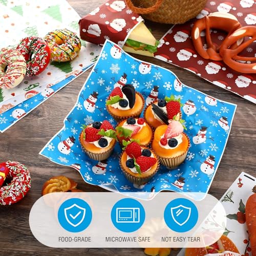 Christmas Wax Paper Sheets 12x12 Inch - Santa, Tree & Snowflake Patterns - 600 Pack with Variation Christmas Theme / 600