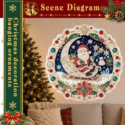Christmas Pearl Art Ornament Kit - Santa Moon & Holiday Designs - D Variation