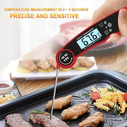 Skiennix Digital Meat Thermometer - Instant Read Waterproof Probe with Backlit Display | Perfect for Grill, BBQ, Steak, Chicken, Burgers