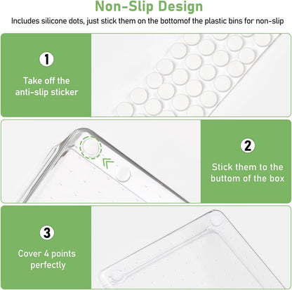 Skiennix 8 PCS Clear Plastic Drawer Organizer Trays - Versatile Storage for Makeup, Office & Kitchen