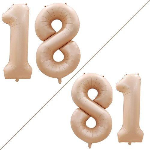 GOER 18-Inch Jumbo Foil Balloons - Sweet 18 Birthday Party Decorations | Caramel Color