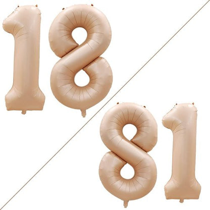 GOER 18-Inch Jumbo Foil Balloons - Sweet 18 Birthday Party Decorations | Caramel Color