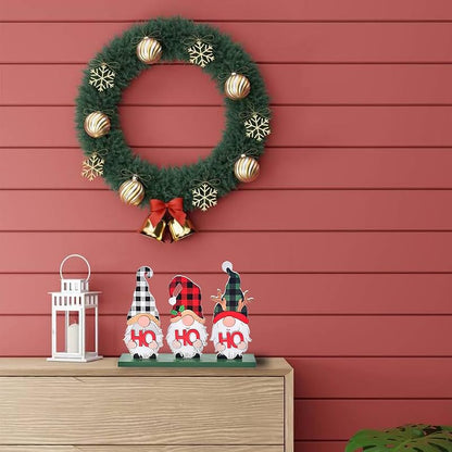 HoHoHo Rustic Wood Gnome Christmas Sign - Tabletop Holiday Decor (Variation: HOHOHO)