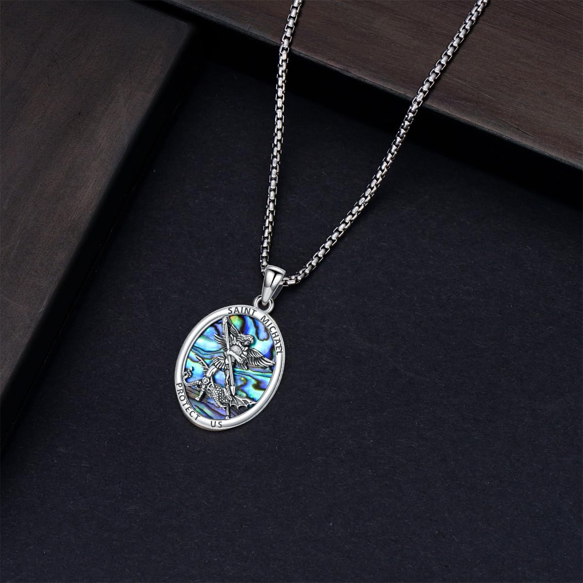 PROESS Saint Necklace - 925 Sterling Silver St. Michael, St. Benedict & St. Anthony Medals | 22"+2"/18"+2" Chain