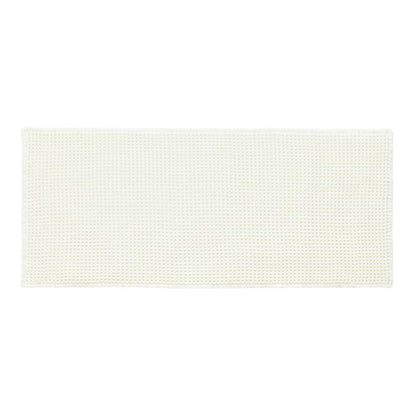 TYUU Cream White Long Bathroom Rugs, Waffle Runner Rug Bathroom Non Slip Washable Super Absorbent Quick Dry Boho Farmhouse Bath Mat, 60"x24" Cream White
