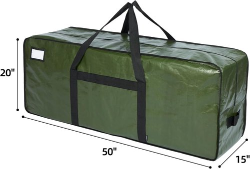 HOMEST Christmas Tree Storage Bag - Zippered Design with Reinforced Handles | Fits 4.5-7ft Artificial Trees, Green