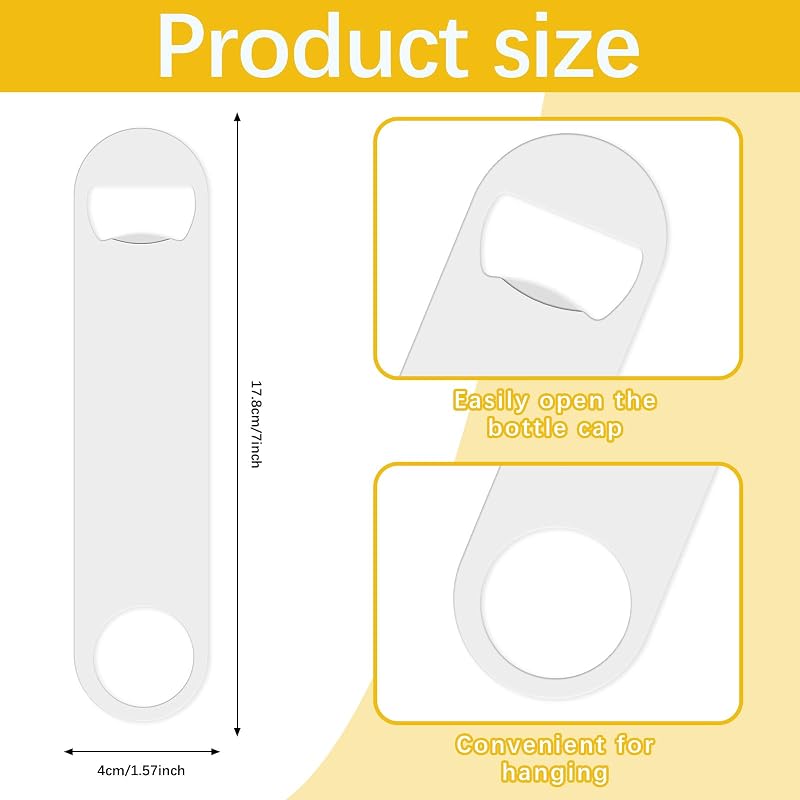 10 Pcs Sublimation Blank Bottle Opener – White Stainless Steel, Credit Card Size 2.09x3.35 Inch, Includes 10 PCS Variation