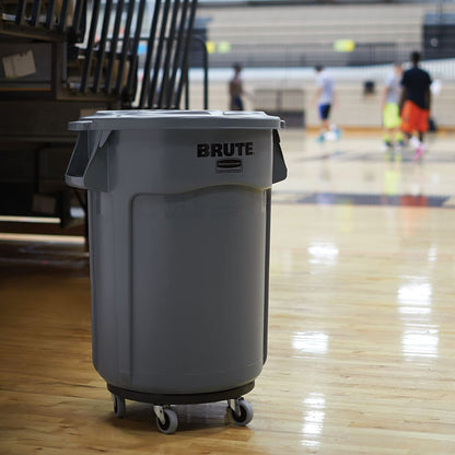 Rubbermaid Commercial RCP264000BK Products Brute Round Twist on/Off Dolly, 250lb Capacity, 18Dia x 6 5/8H, Black