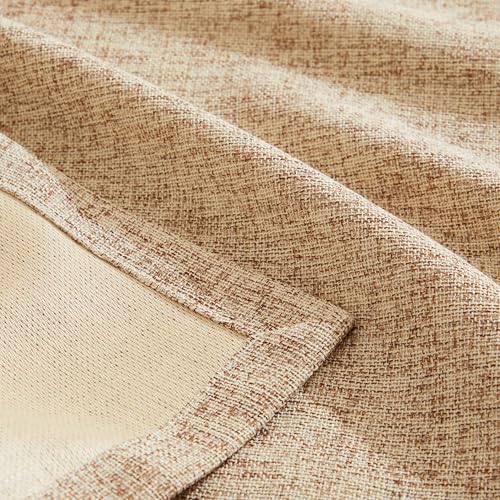 Burlap Style Farmhouse Table Runner - 14x90 Inches, Warm Beige & Brown