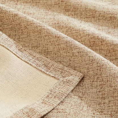 Burlap Style Farmhouse Table Runner - 14x90 Inches, Warm Beige & Brown