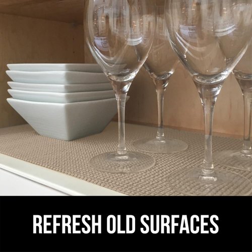 GORILLA GRIP Drawer Shelf Liner - Thick Non-Adhesive Protection for Cabinets & Drawers | 12" x 10', Beige