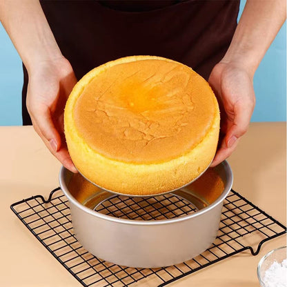 6 Inch Round Cake Pans, Removable Bottom Cheesecake Pans Carbon Steel Non-Stick Cake Pan Set of 3 (6 Inch-Golden 3Pcs)