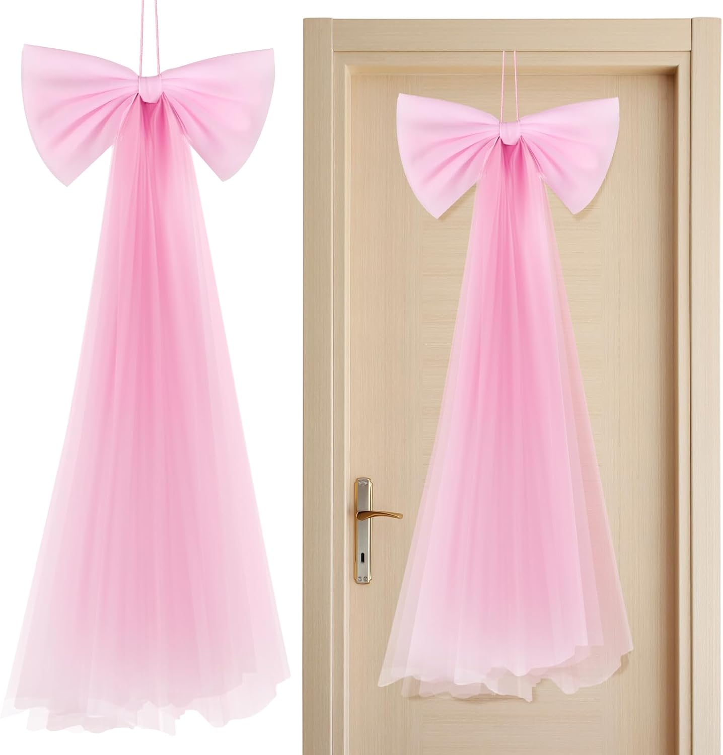 Zeyune Giant Pink Bow Party Decoration - 13.4 x 28.7 Inch Ribbon Bow for Birthdays, Weddings & Showers