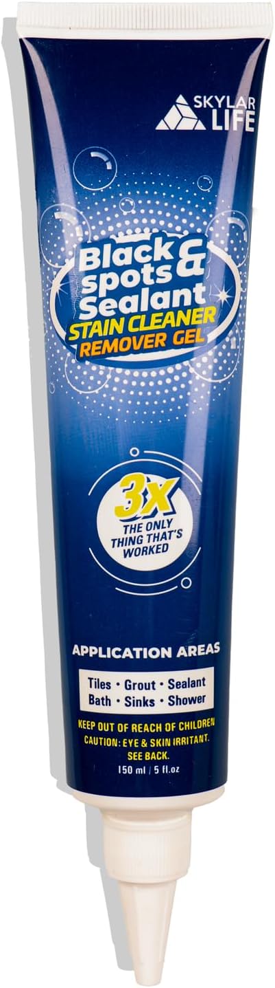 Skylar Life Grout Silicone Caulk Whitener - Black Stain Remover for Home Sinks, Kitchens, Showers & Floors (1-Pack)
