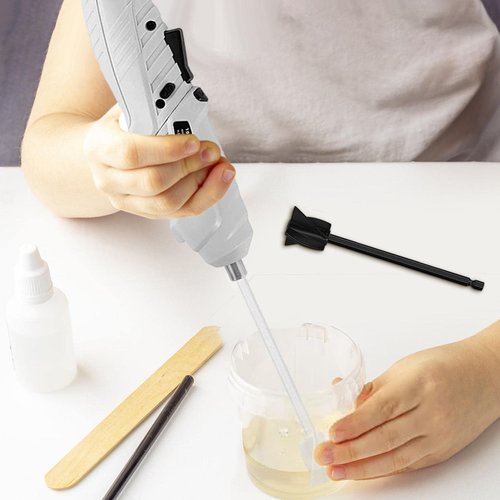 Cordless Hand Mixer, Handheld Resin Mixer, Brushless impusion Lithium Electric Drill, Rechargeable Hand Drill, Epoxy Resin Mixer with 2 Paddles