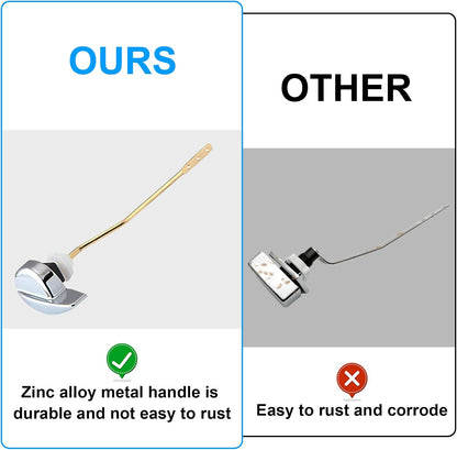 Toilet Handle Replacement Kit - Side Mount Flush Tank Lever Universal Brass Fit Most Toilets