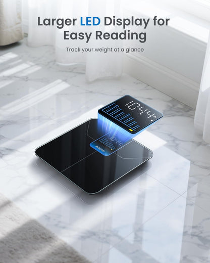 RENPHO Weight Scale for Body Weight, High-Accurate Digital Bathroom Scale with 7-Day Weight Trend, Large LED Display, Sleek Weighing Scale with Sturdy and Durable Base, 11.02", 400lbs