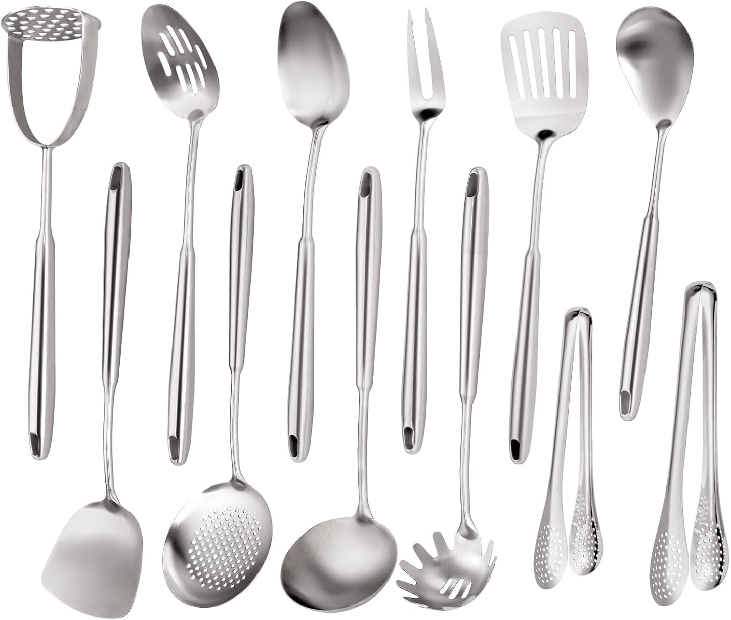 Skiennix Stainless Steel Kitchen Utensils Set - 12 PCS Durable Cooking Tools in Sleek Design