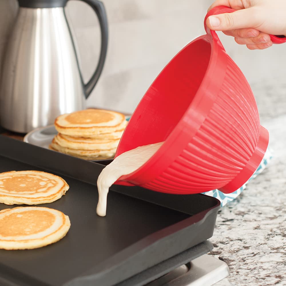 Nordic Ware Plastic Better Batter Bowl, 10-Cup, Red