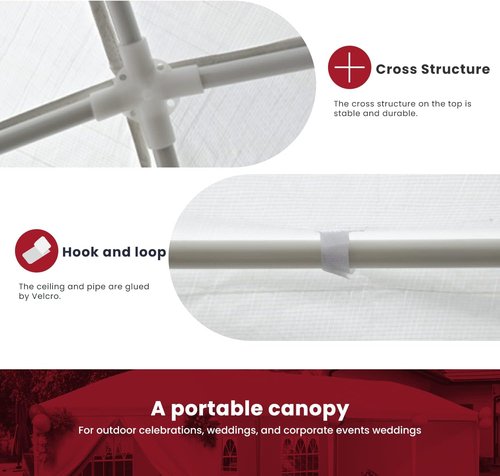 10x10 Gazebo Waterproof Outdoor Canopy - Durable Patio Tent for Weddings & BBQs