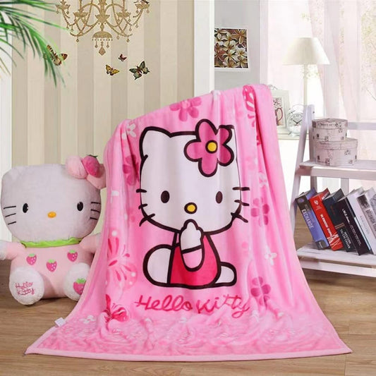 Throw Blanket Cartoon Printing Cover Flannel Super Soft Plush Beach Sherpa for Adults Boys Girls Kids Toddler Baby Children 55'' x 40'' (Pink)