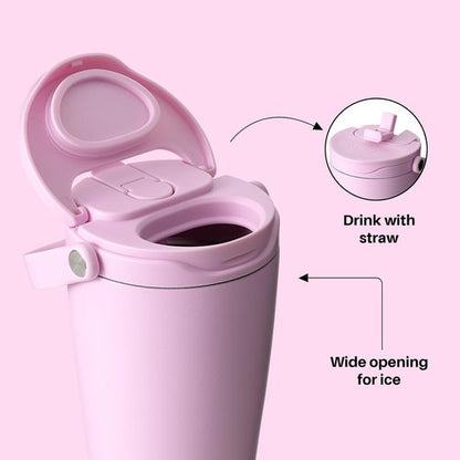 BOTTLE BOTTLE Insulated Tumbler - 30oz Stainless Steel Water Bottle with Handle & Straw Lid | BPA-Free, Pink